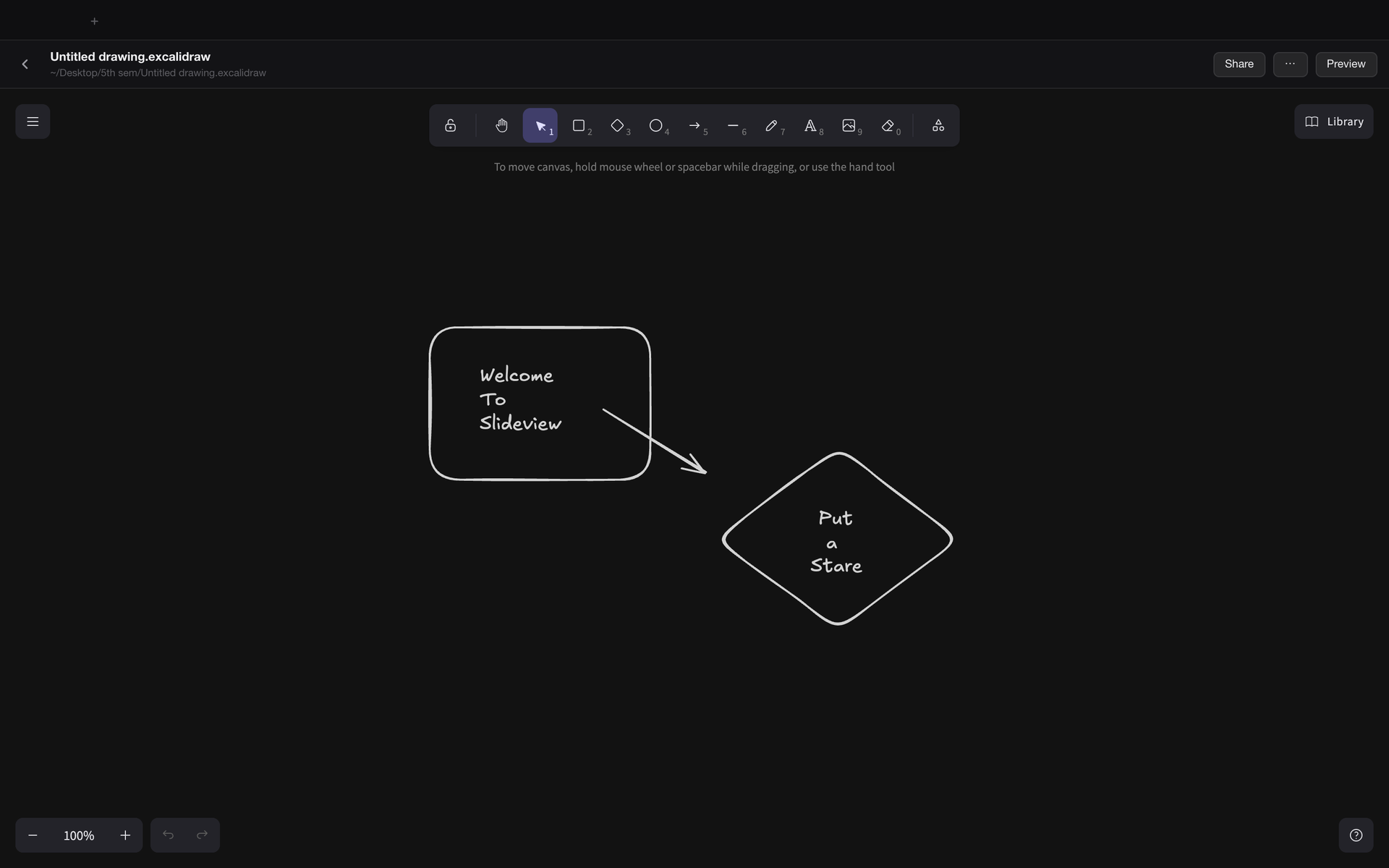 The embedded Excalidraw drawing board