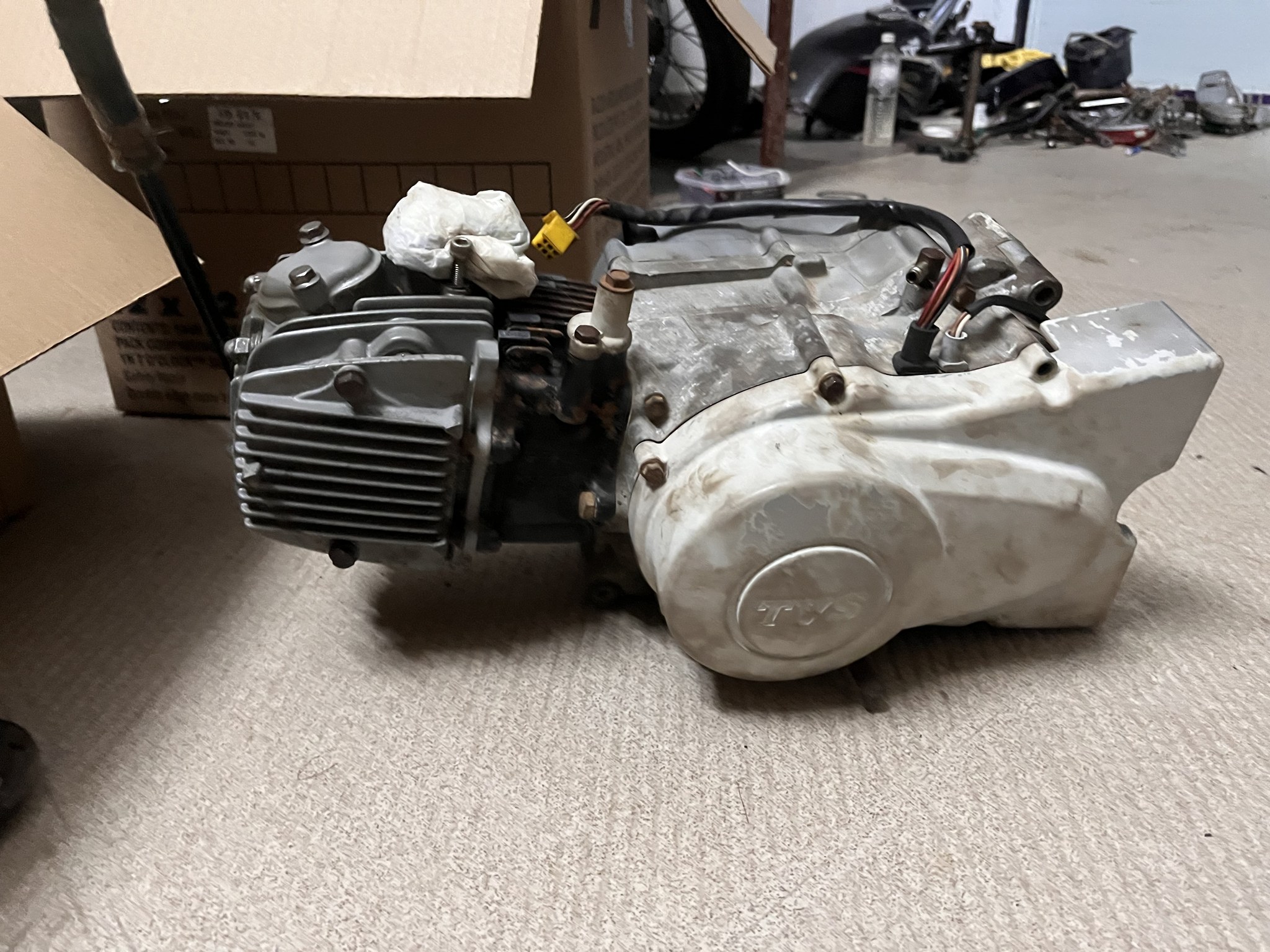 Removed TVS engine on the floor